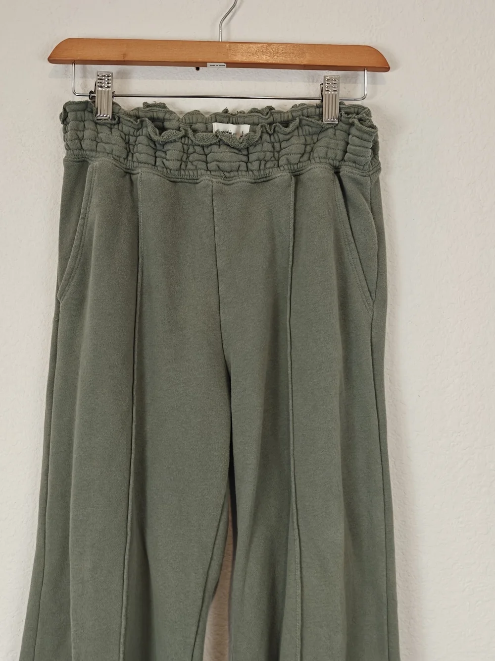 Abercrombie & Fitch Soft A&F Sage Green Wide Leg Lounge Pants High Rise Cozy S